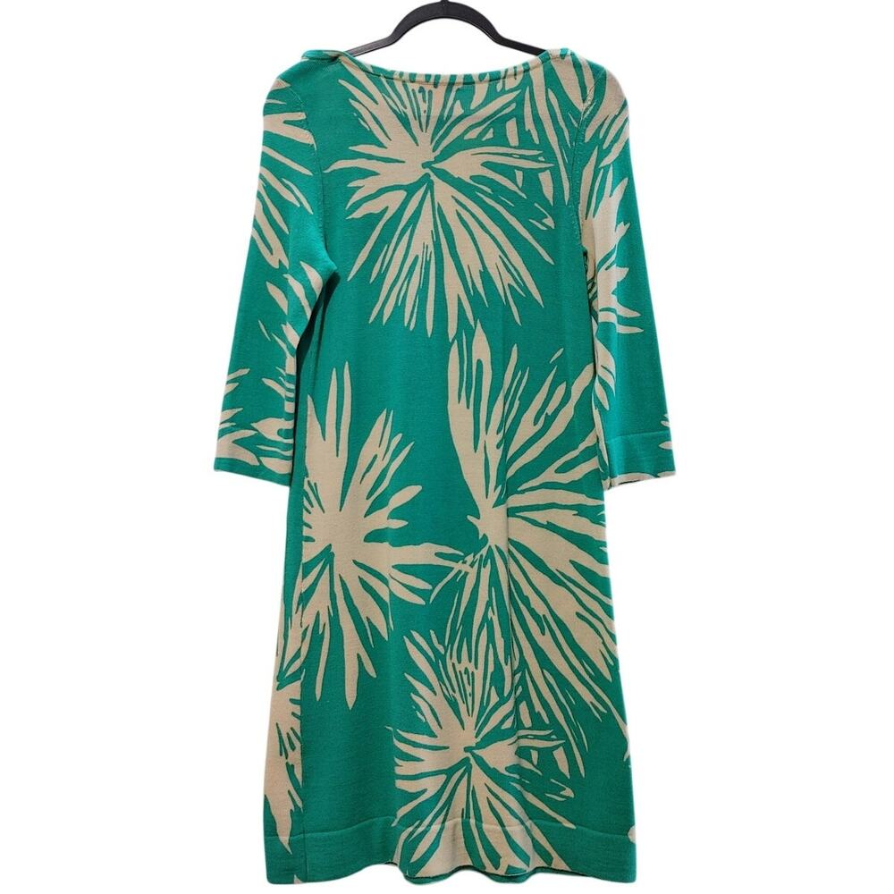 Lilly Pulitzer Kippa Sweater Dress Green Women Medium Palm Print Preppy Chic - Picture 3 of 7